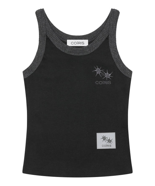 LORA SMALL LOGO CONTRAST SLEEVELESS - 2 COLORS BLACK
