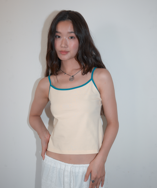 HOMEBODY THINGS CONTRAST STRAP SLEEVELESS - 2 COLORS YELLOW