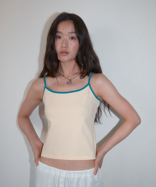 HOMEBODY THINGS CONTRAST STRAP SLEEVELESS - 2 COLORS YELLOW