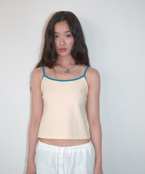 HOMEBODY THINGS CONTRAST STRAP SLEEVELESS - 2 COLORS YELLOW