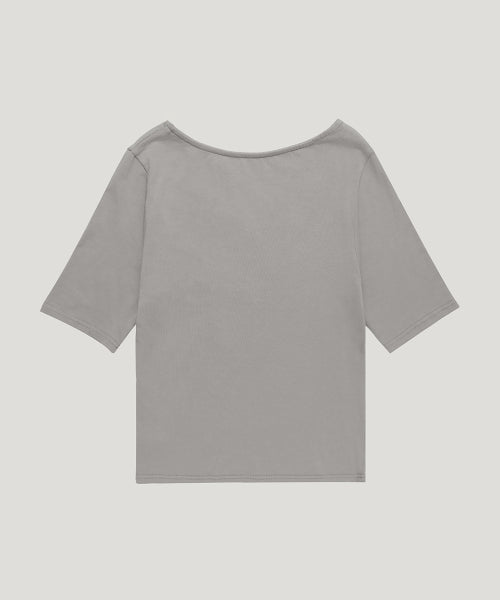 SHIRRING V-NECK TOP_BEIGE - 2 COLORS BEIGE
