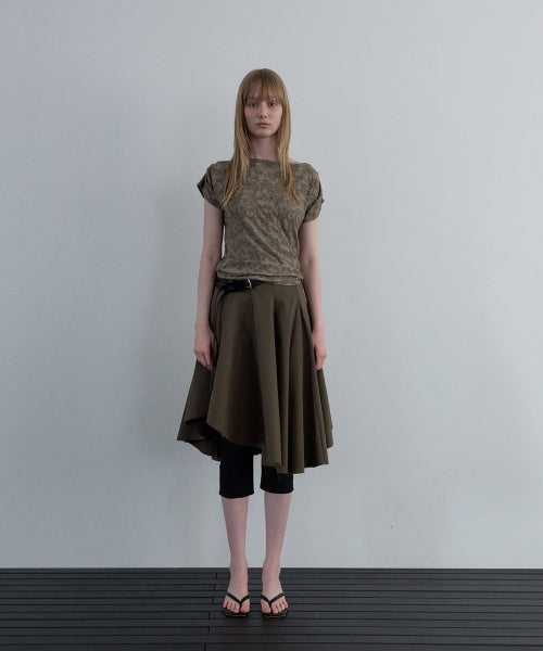 JACQUARD COWL-NECK TOP_IVORY - 2 COLORS KHAKI