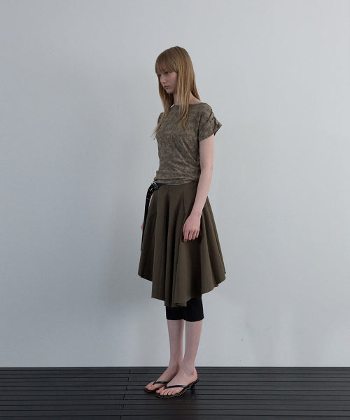 JACQUARD COWL-NECK TOP_IVORY - 2 COLORS KHAKI