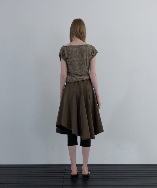 JACQUARD COWL-NECK TOP_IVORY - 2 COLORS KHAKI