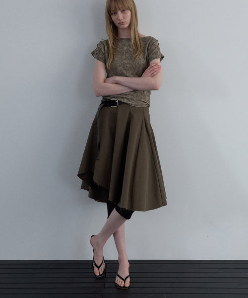 JACQUARD COWL-NECK TOP_IVORY - 2 COLORS KHAKI