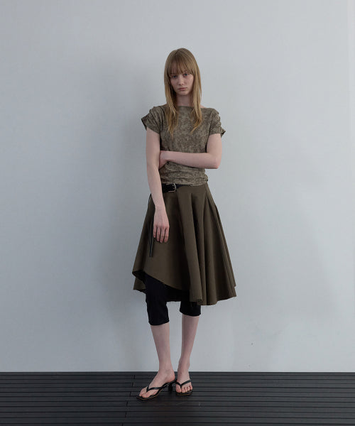 JACQUARD COWL-NECK TOP_IVORY - 2 COLORS KHAKI