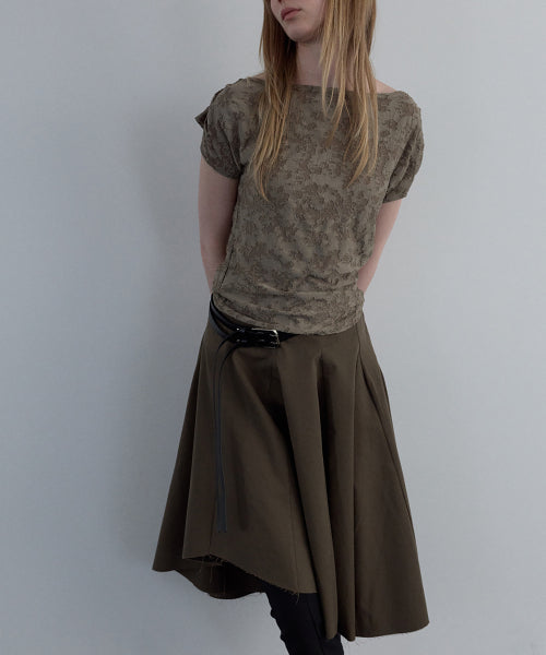 JACQUARD COWL-NECK TOP_IVORY - 2 COLORS KHAKI