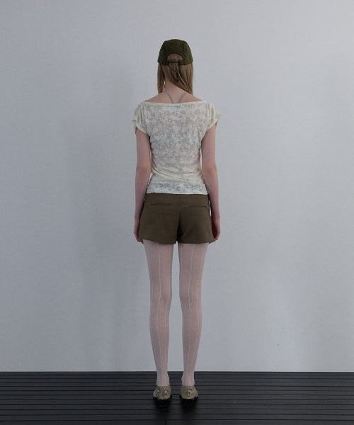 JACQUARD COWL-NECK TOP_IVORY - 2 COLORS IVORY