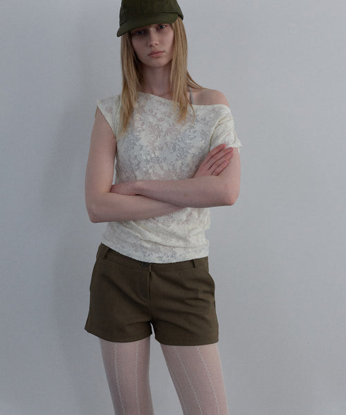 JACQUARD COWL-NECK TOP_IVORY - 2 COLORS IVORY