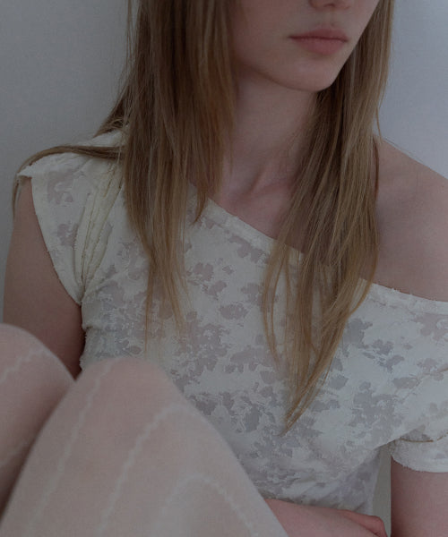 JACQUARD COWL-NECK TOP_IVORY - 2 COLORS IVORY