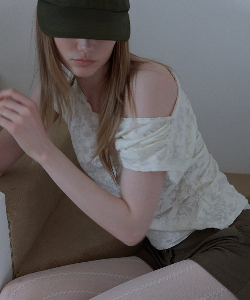 JACQUARD COWL-NECK TOP_IVORY - 2 COLORS IVORY