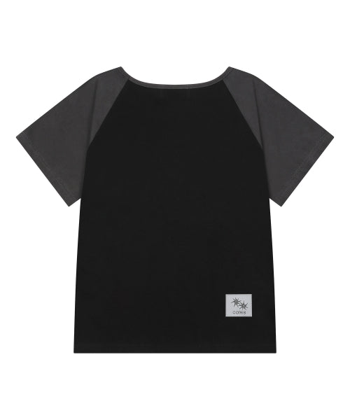CONTRAST SHORT SLEEVE TEE - 2 COLORS BLACK