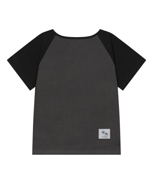 CONTRAST SHORT SLEEVE TEE - 2 COLORS BLACK