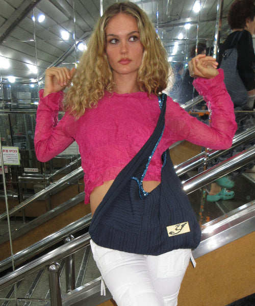 GLITTER BAG (NAVY STRIPE) NAVY