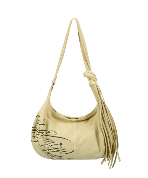 LETTER FRINGE BAG (BANANA) - 3 COLORS AS SHOWN