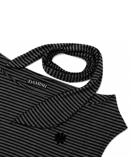STRIPE LOGO SLEEVELESS BLACK