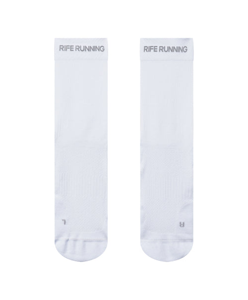 TECHNICAL CORE CUSHIONING RUNNING SOCKS - 2 COLORS WHITE