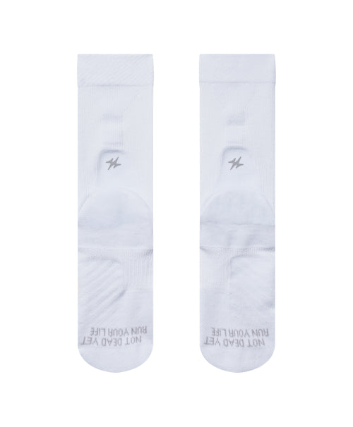TECHNICAL CORE CUSHIONING RUNNING SOCKS - 2 COLORS WHITE