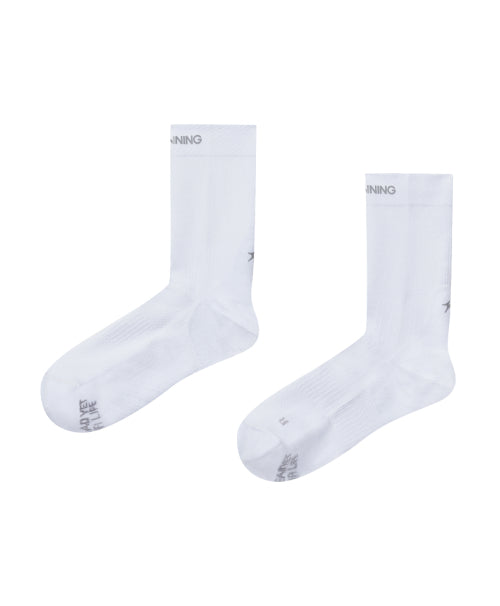 TECHNICAL CORE CUSHIONING RUNNING SOCKS - 2 COLORS WHITE