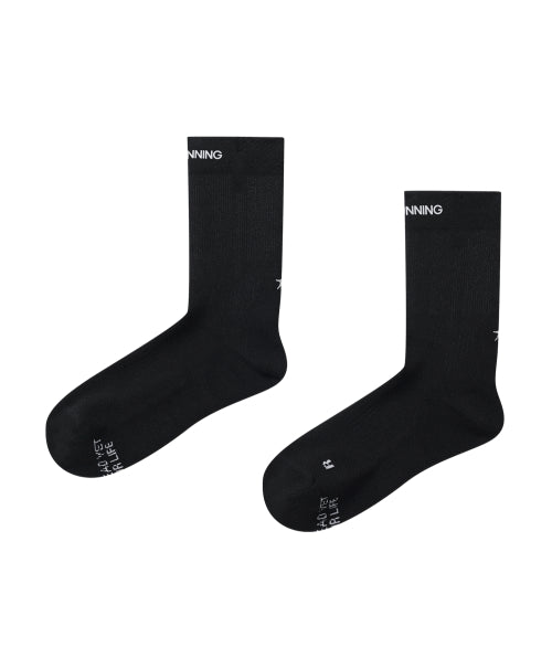 TECHNICAL CORE CUSHIONING RUNNING SOCKS - 2 COLORS BLACK