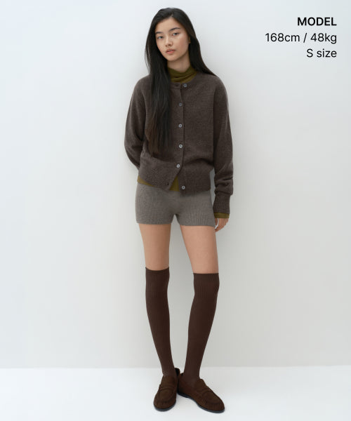 WOMENS MINIMAL RIBBED KNIT SHORTS #韓韶禧同款! - 3 COLORS TAUPE