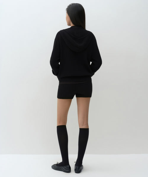 WOMENS MINIMAL RIBBED KNIT SHORTS #韓韶禧同款! - 3 COLORS BLACK