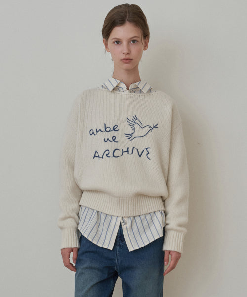 [2COLOR] KNIT - 2 COLORS IVORY