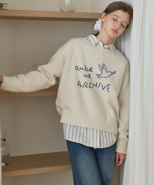 [2COLOR] KNIT - 2 COLORS IVORY