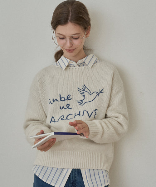 [2COLOR] KNIT - 2 COLORS IVORY
