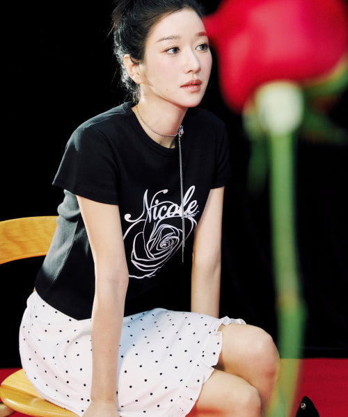 DOT RUFFLE MIDI SKIRT #徐睿知同款! IVORY