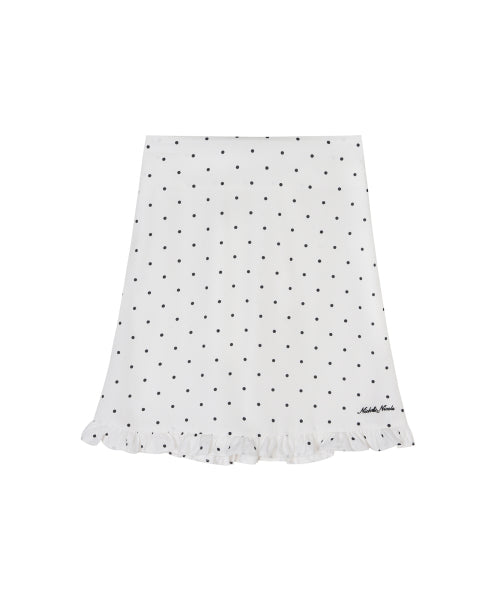 DOT RUFFLE MIDI SKIRT #徐睿知同款! IVORY