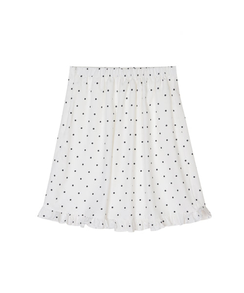 DOT RUFFLE MIDI SKIRT #徐睿知同款! IVORY