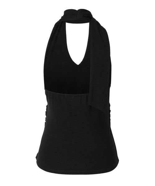 LACE HALTER TIE TOP - 2 COLORS BLACK