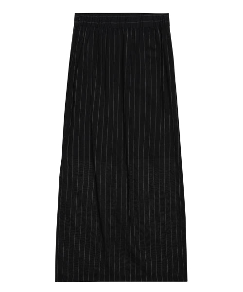 LINEN STRIPE LONG SKIRT #徐睿知同款! - 2 COLORS BLACK