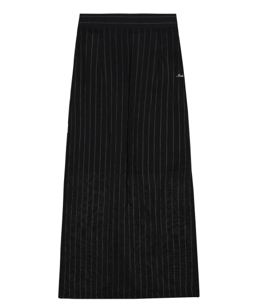 LINEN STRIPE LONG SKIRT #徐睿知同款! - 2 COLORS BLACK