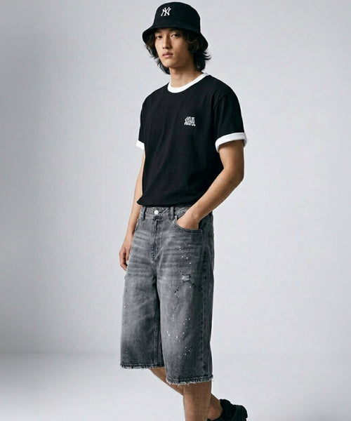 RINGER SHORT SLEEVE TEE - 4 COLORS BLACK
