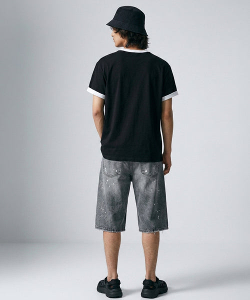 RINGER SHORT SLEEVE TEE - 4 COLORS BLACK