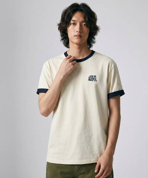 RINGER SHORT SLEEVE TEE - 4 COLORS CREAM