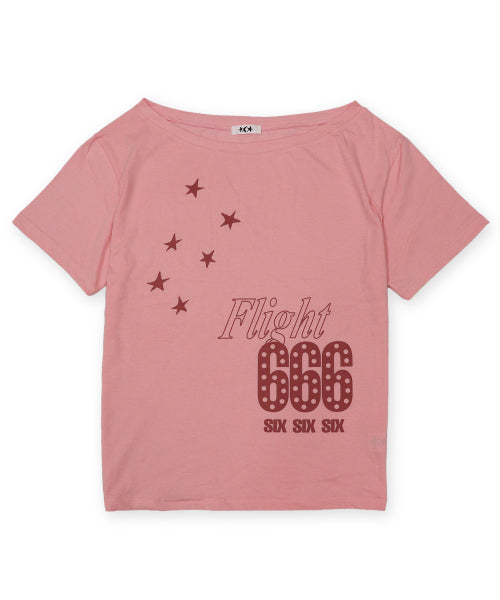 FLIGHT 666 SHORT SLEEVE TEE - 2 COLORS PINK