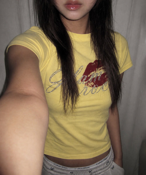 GLAM ROCK SHORT SLEEVE T-SHIRT - 2 COLORS YELLOW