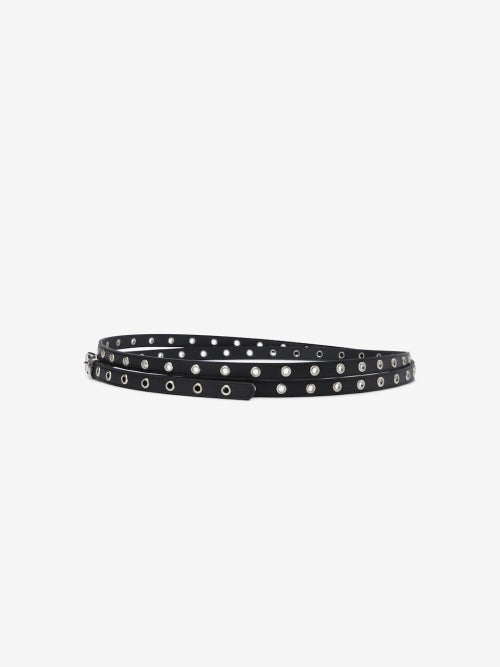 DOUBLE LAYERED EYELET BELT BK B261PHC005BK1 BLACK