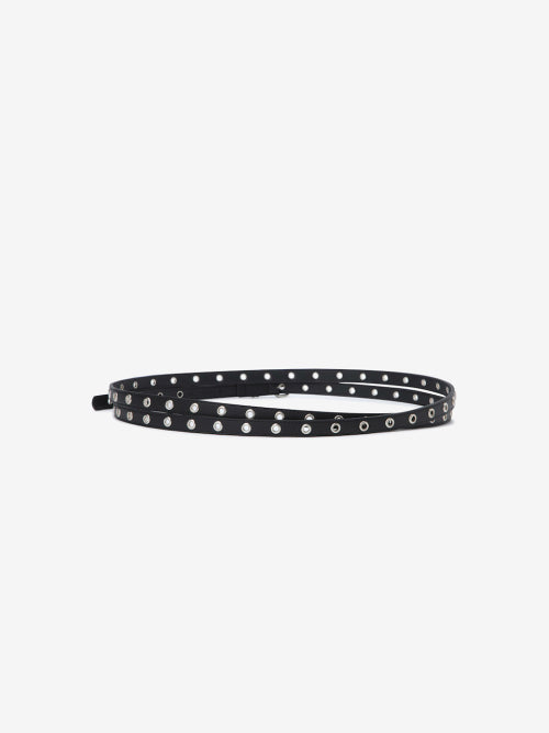 DOUBLE LAYERED EYELET BELT BK B261PHC005BK1 BLACK