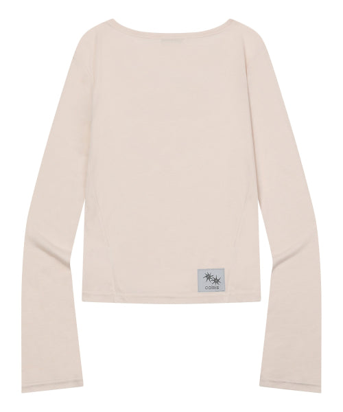 LIRA SHEER SLIM LONG SLEEVE TEE - 4 COLORS BLACK
