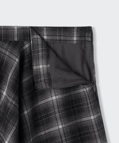 WOMENS CHECK ASYMMETRIC SKIRT #韓韶禧同款! - 2 COLORS GREY