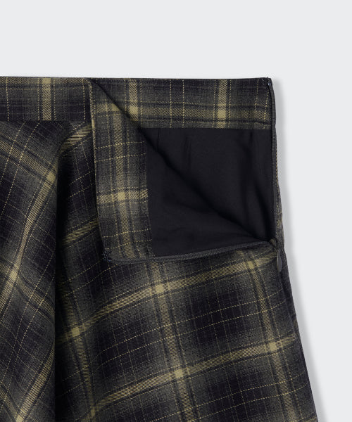 WOMENS CHECK ASYMMETRIC SKIRT #韓韶禧同款! - 2 COLORS BLACK