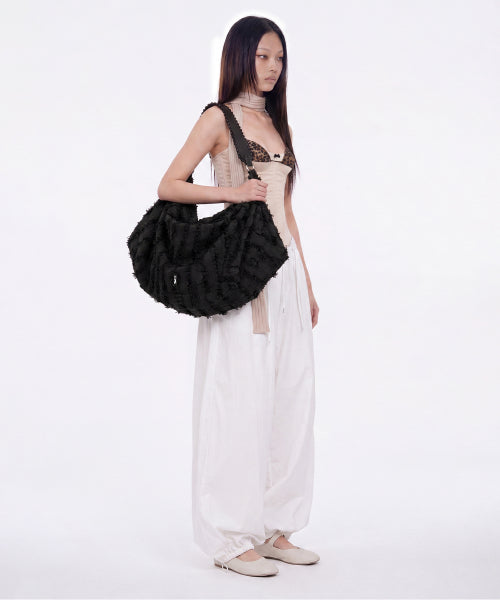 NOIR CHECK SHOULDER BAG - 3 COLORS BLACK