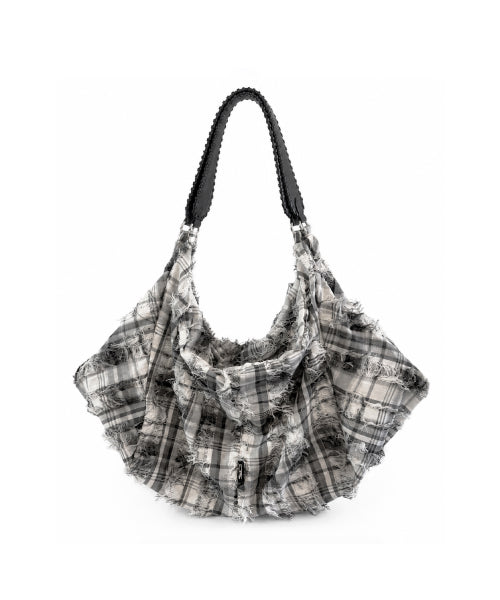 NOIR CHECK SHOULDER BAG - 3 COLORS GRAY