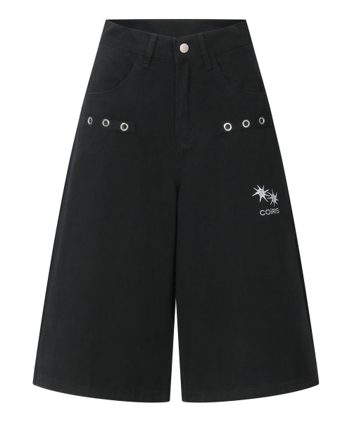 BACK TEE LOGO PANTS UNISEX - 2 COLORS BLACK