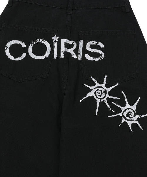 BACK TEE LOGO PANTS UNISEX - 2 COLORS BLACK