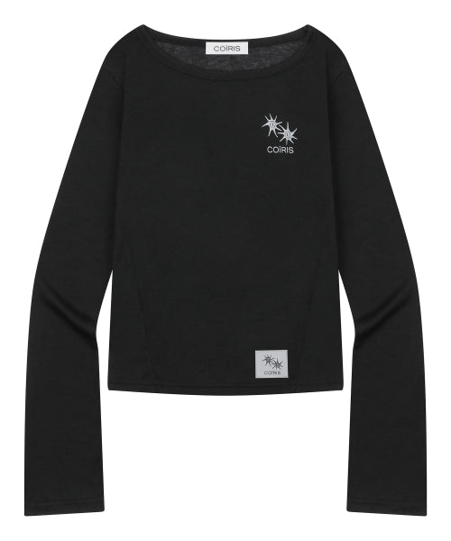 SHEER SLIM LONG SLEEVE TEE - 2 COLORS BLACK